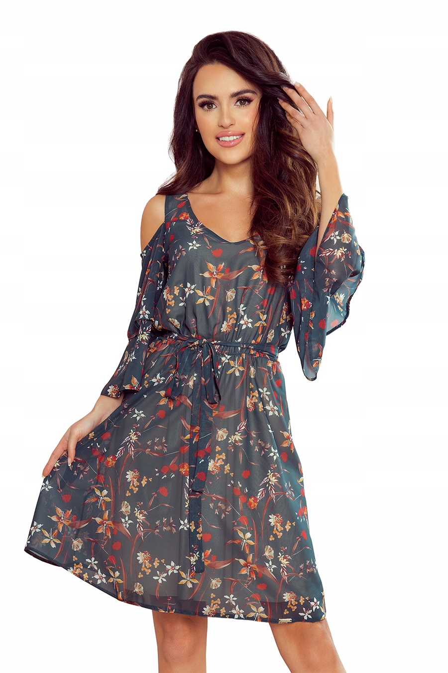 

Kobieca modna szyfonowa sukienka okazje wyjścia