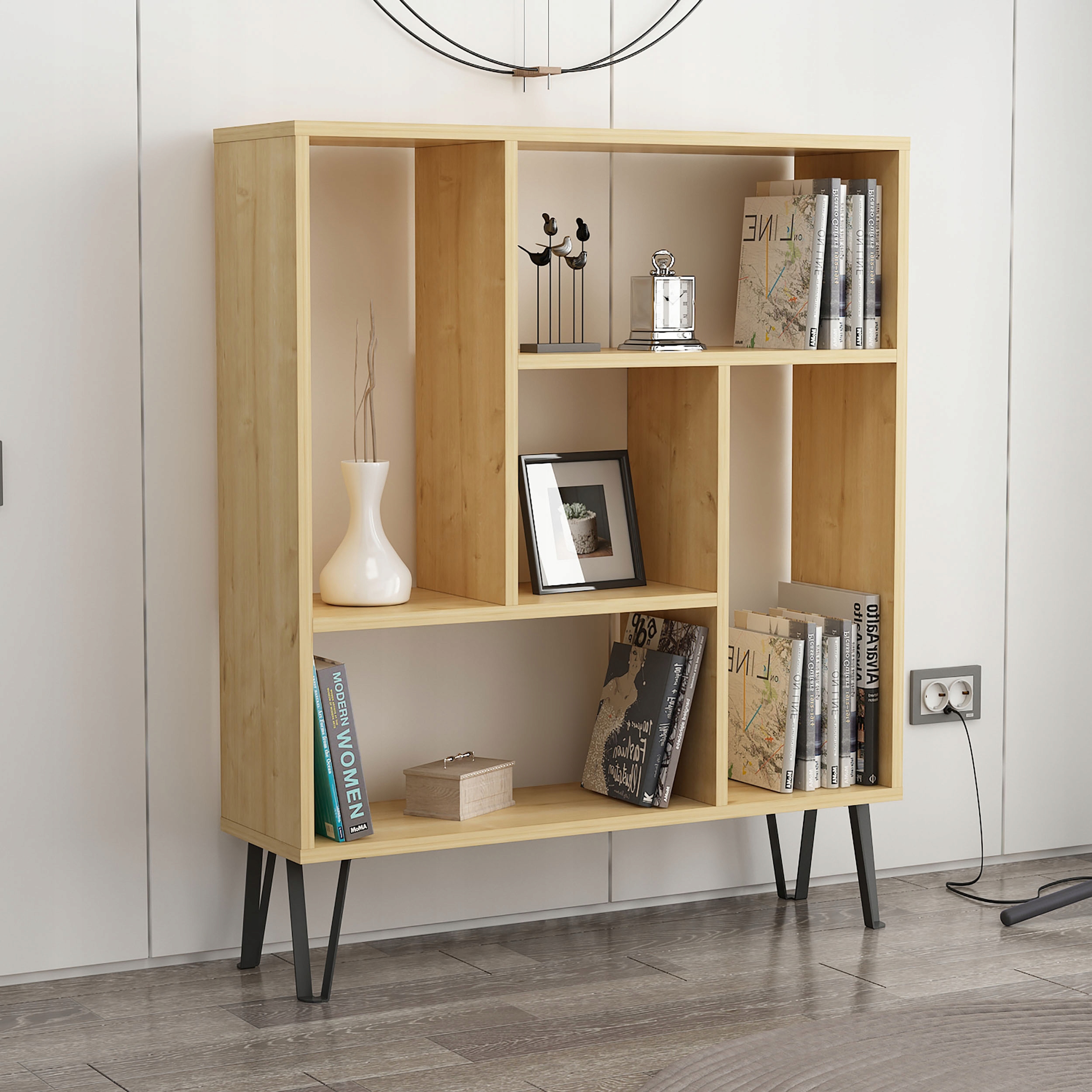 Szafka Półka stojąca ARVEN dębowo/biała Głębokość mebla 25 cm