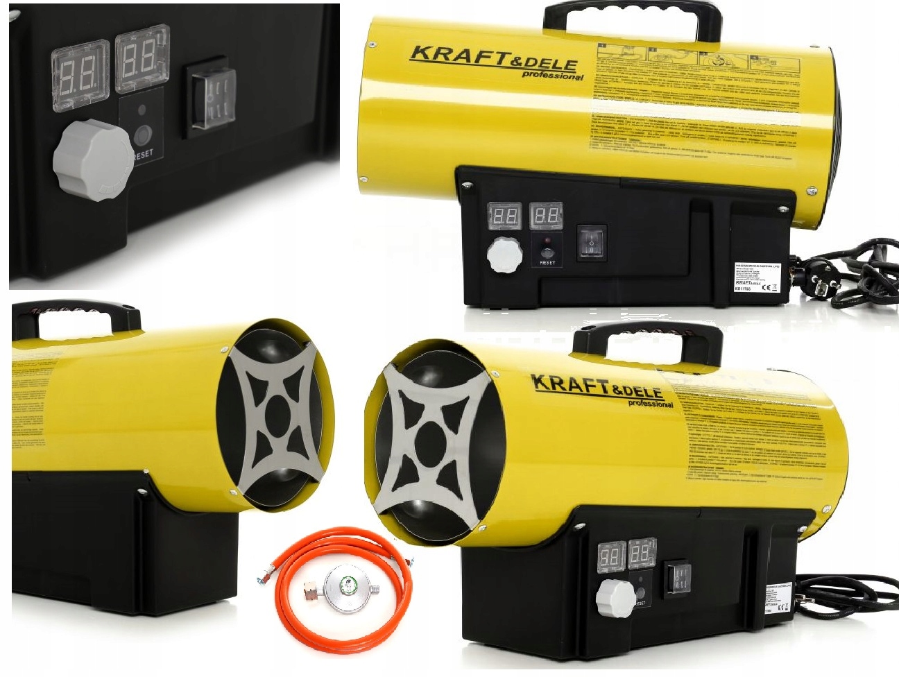 KRAFT Nagrzewnica GAZOWA 25kW 320m3/h REDUKTOR+WĄŻ