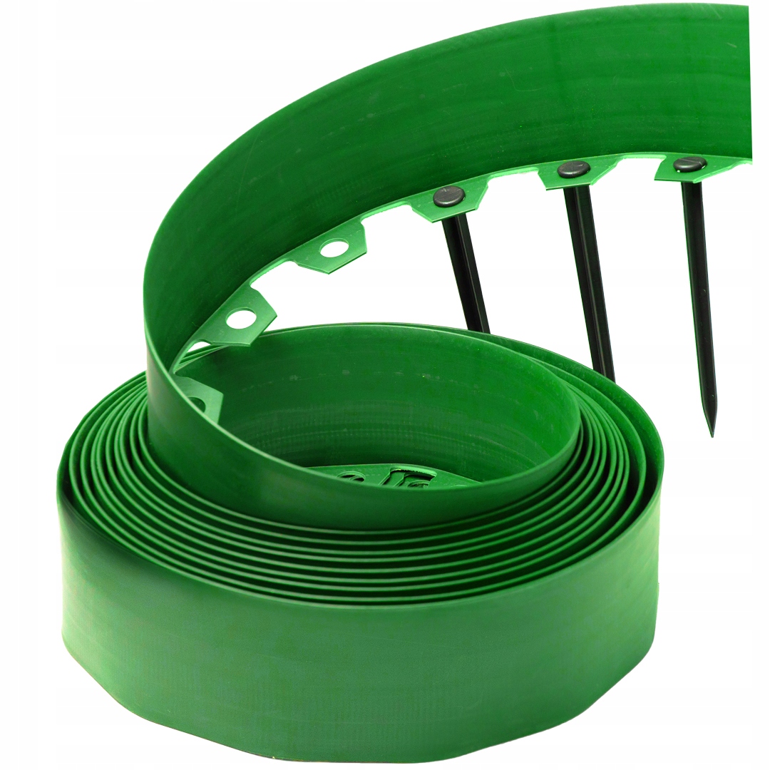 Obrzeże Ogrodowe 10m zielony wys. 10cm trawnikowe tworzywo sztuczne kotwy