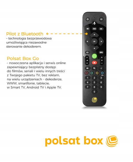 Pilot do dekodera Cyfrowy Polsat BOX 4k Bluetooth Kod producenta 8700
