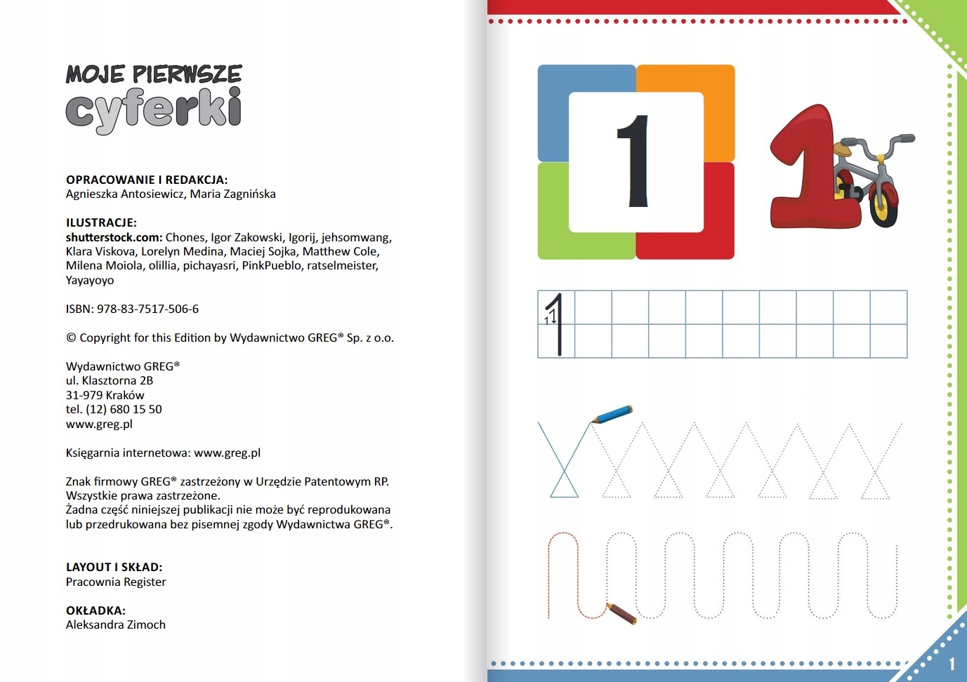 Moje Pierwsze Cyferki - Maria Zagnińska GREG ISBN 9788375175066