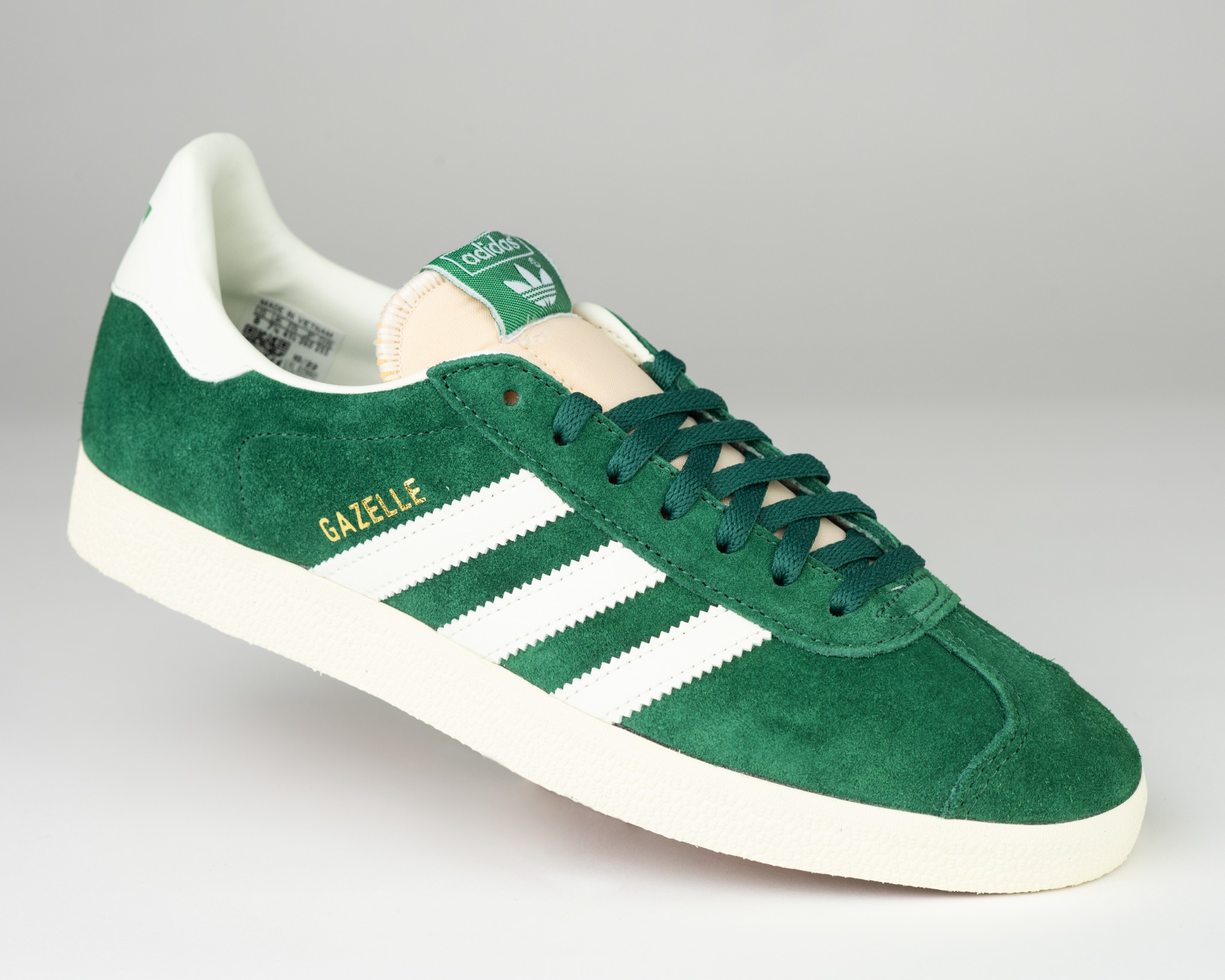 Pánské sportovní boty Adidas GY7338 Gazelle zelené, semiš, lehké, velikost 44