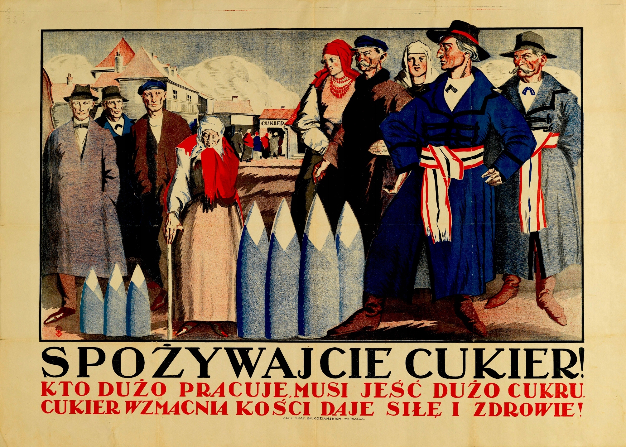 Starý Plakát Předválečný Cukr 1939r.100x70cm