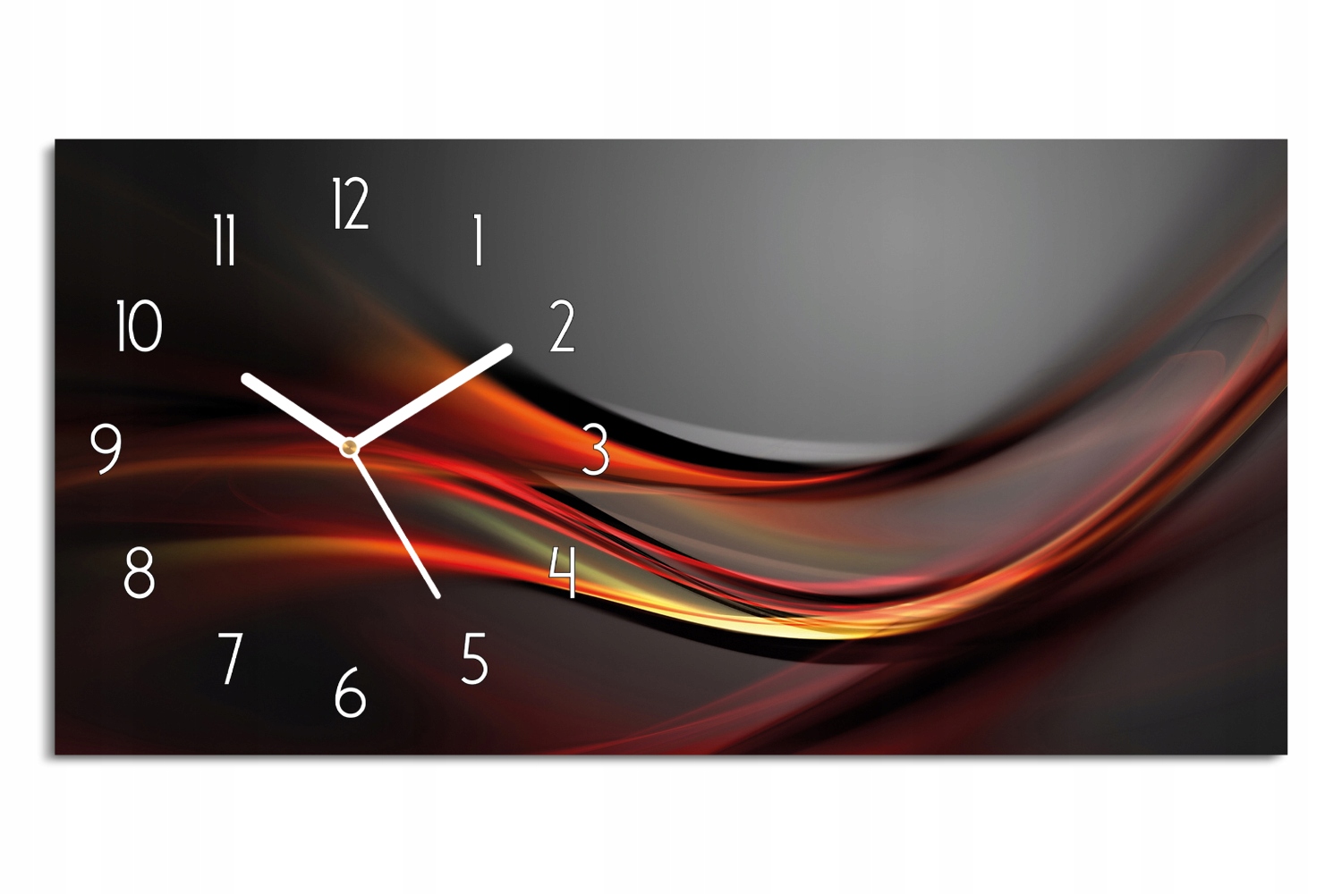 

zegar na szkle ze zdjęciem 60x30 abstrakcyjne fale