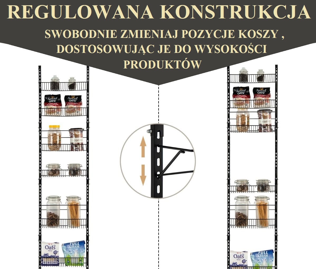 ORGANIZER ŚCIENNY / DRZWIOWY 6 PÓŁEK METALOWY Kod producenta kc53789