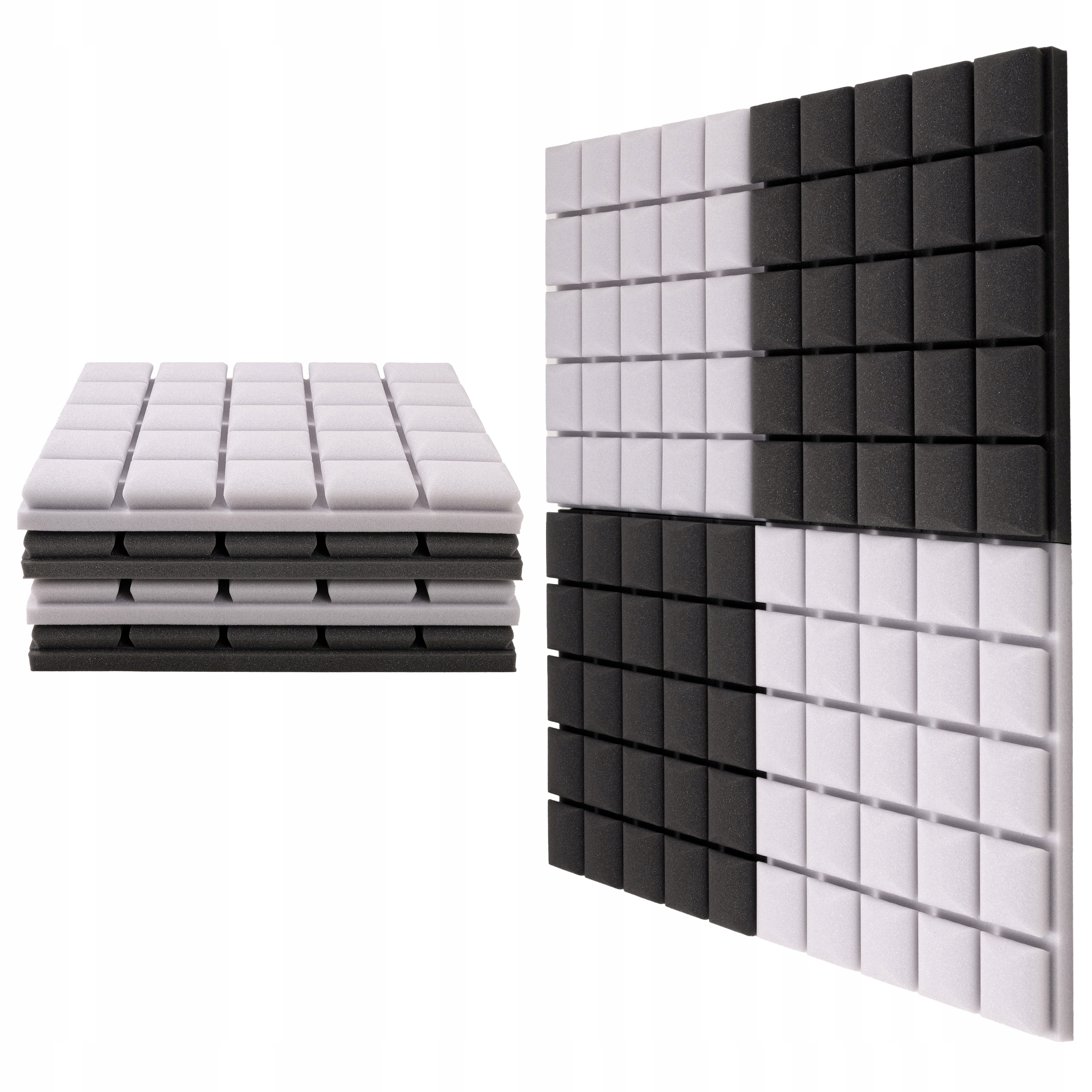 Akustická pěna Kostka konvexní čtvercová 50x50x5 cm do pokoje na zeď