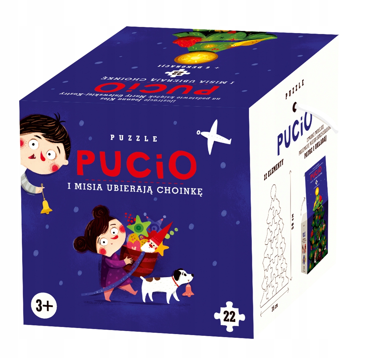 

Pucio i Misia ubierają choinkę