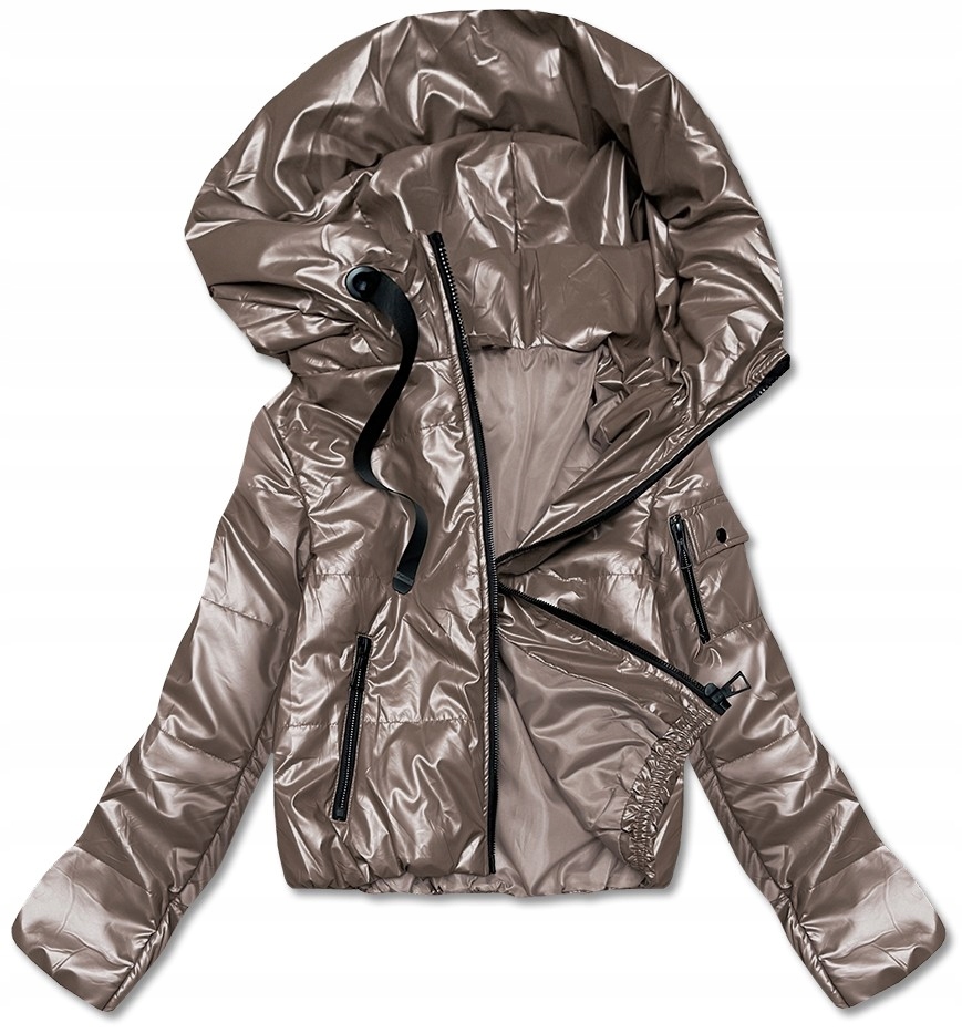 Krátká Dámská Bunda B8138 Cappuccino XXL (44)