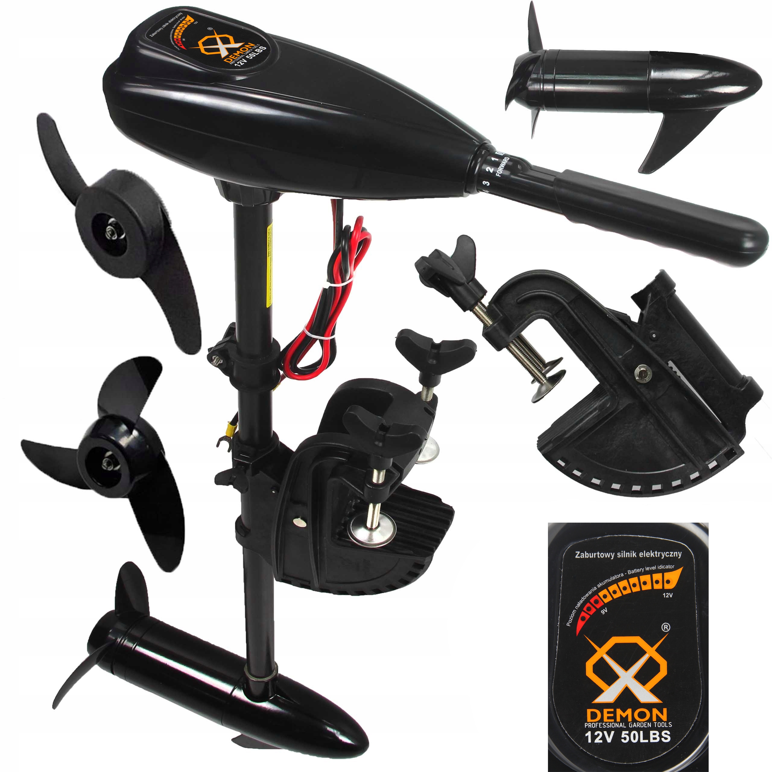 Silnik Zaburtowy Elektryczny Do Łodzi 12V 50lbs Pontonu Łódki