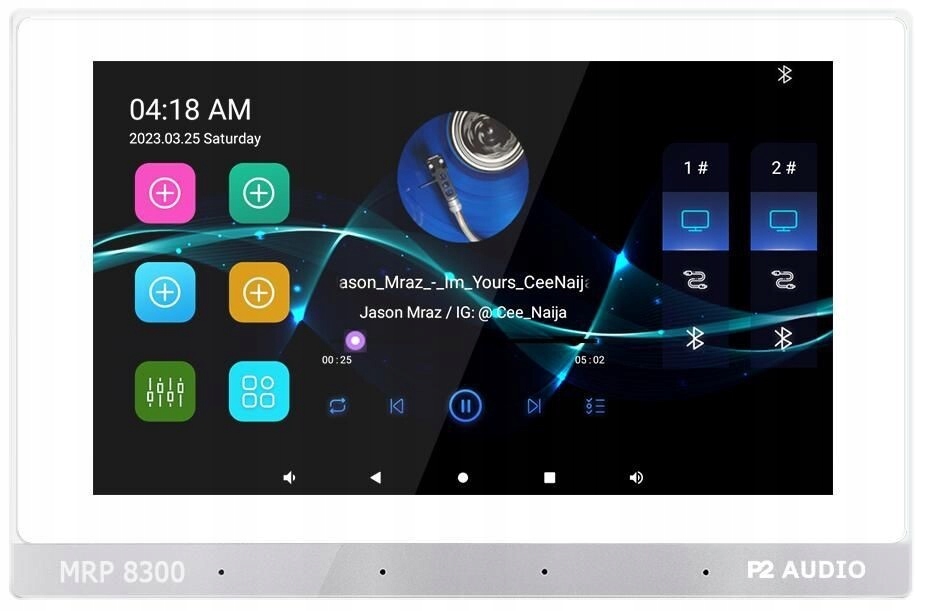 Mrp 8300 nástenný prehrávač s zosilňovačom 2 zón, Android, biely P2