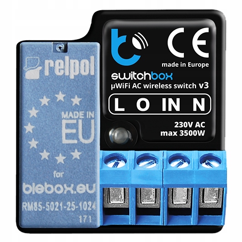 Włącznik 1-kanałowy switchBox V3 230V WiFi BLEBOX