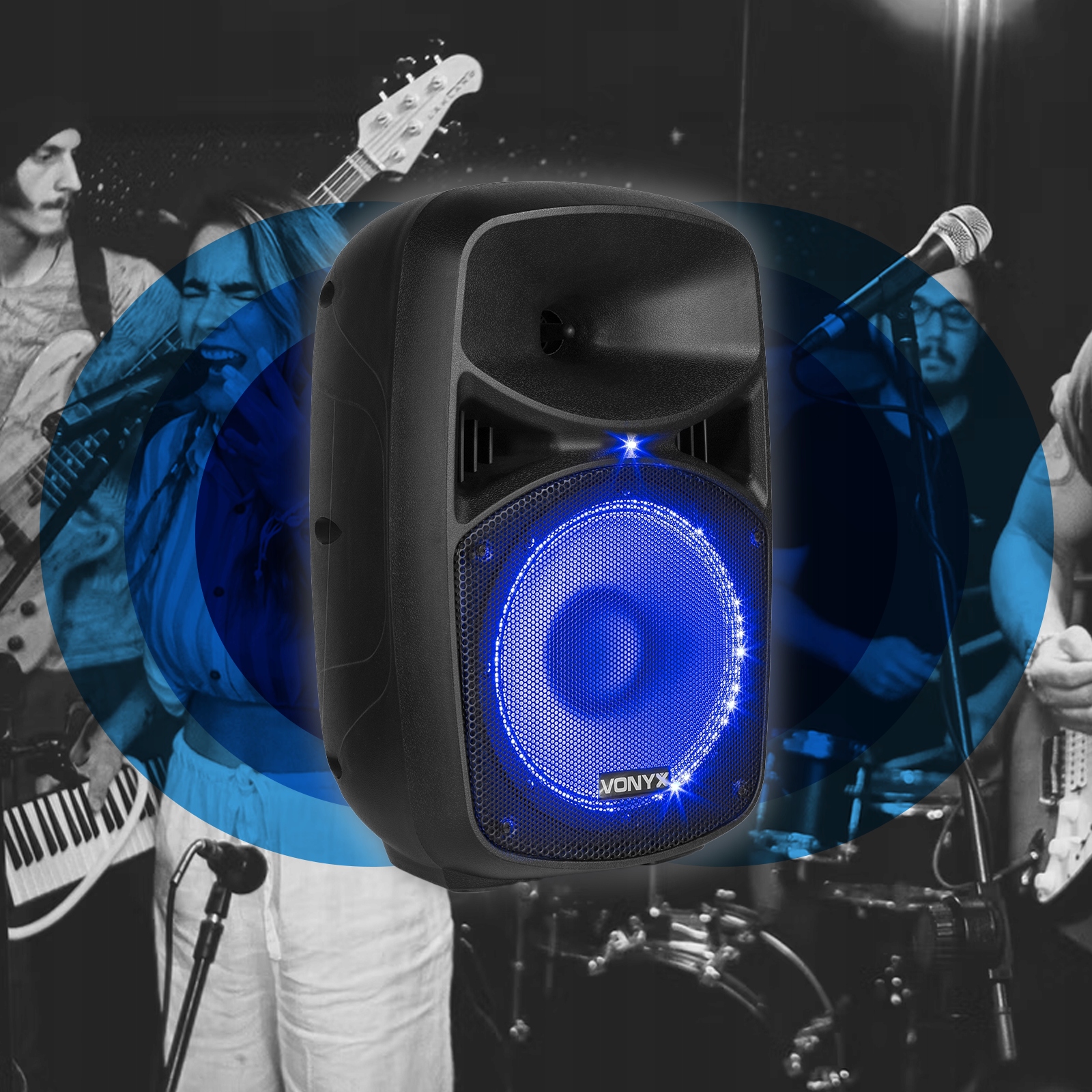 Nagłośnienie aktywne mobilne 400W USB SD BT LED Kod producenta 178.126