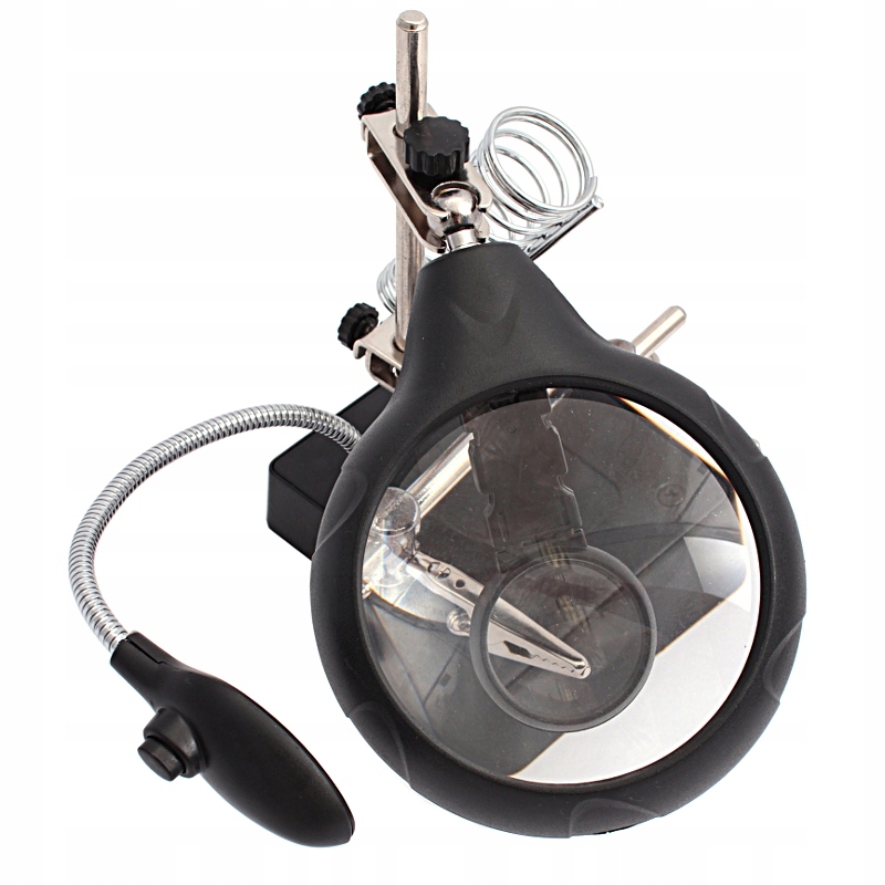 LUPA Z CHWYTAKAMI DO LUTOWANIA TRZECIA RĘKA + LED Marka XL-Tools