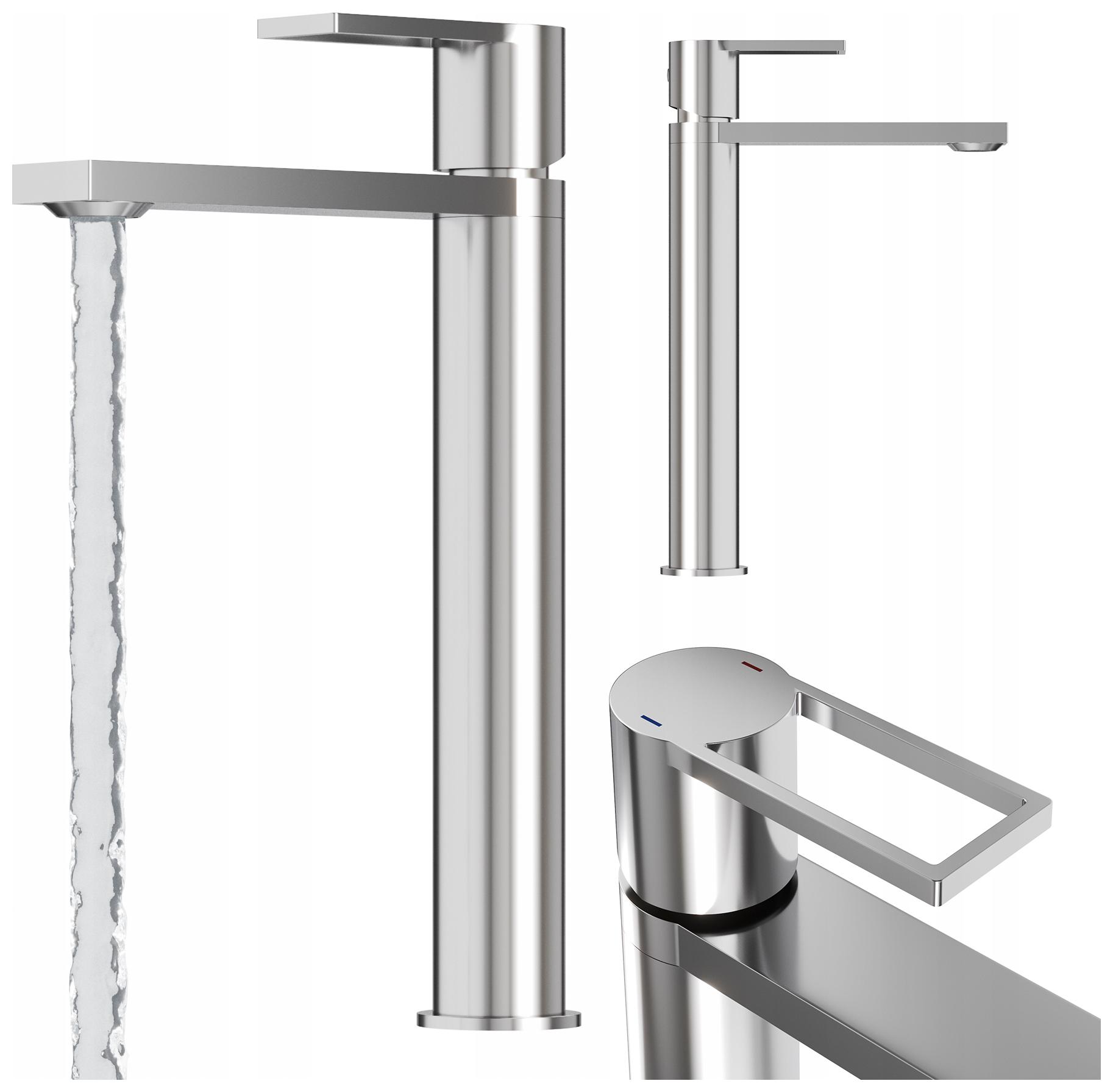 Umyvadlová Baterie Stříbrná Vysoká Koupelnová Mosazná Chrom Baterie Arma