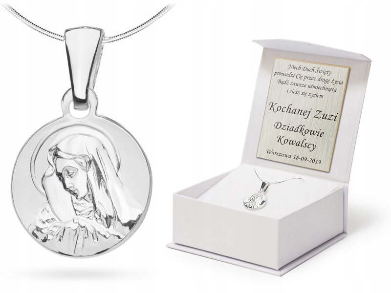 Stříbrný Řetízek 925 s Medailonem Gravírování 40 cm