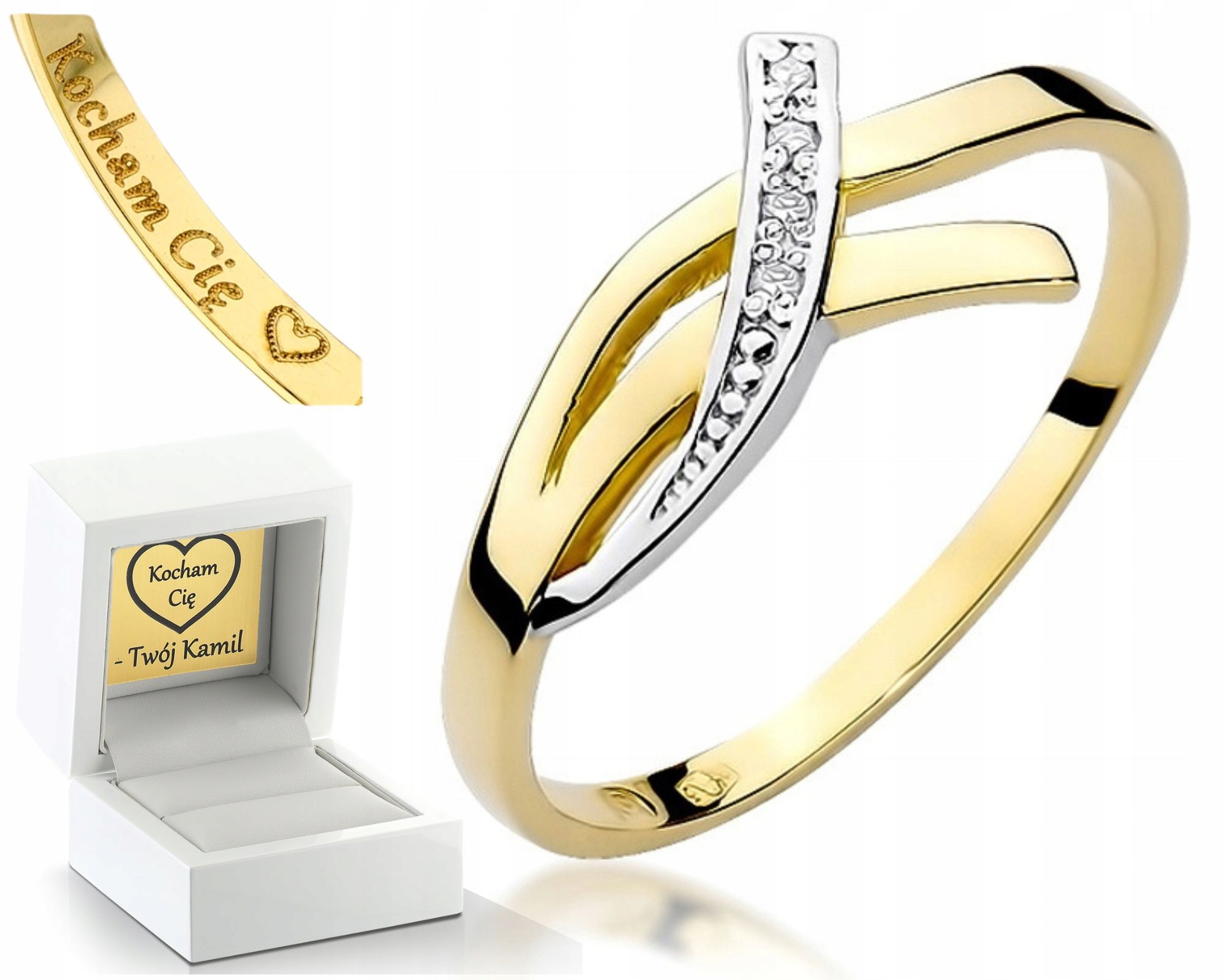 Zlatý Prstýnek S Brilianty Gravírování Bonus 585