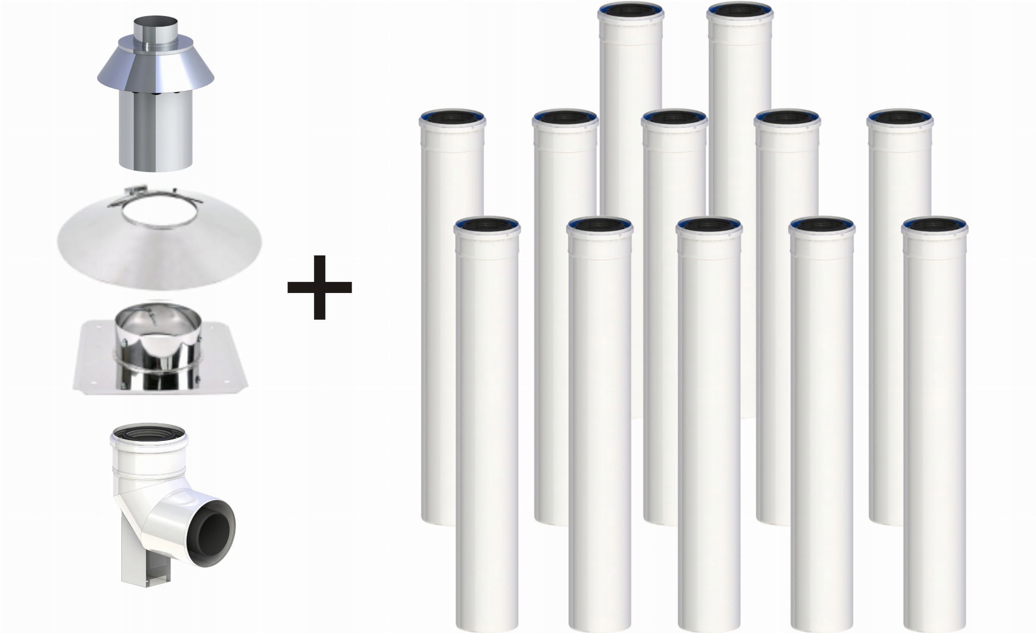 Komin koncentryczny PP kondensat 80*125 12 rur