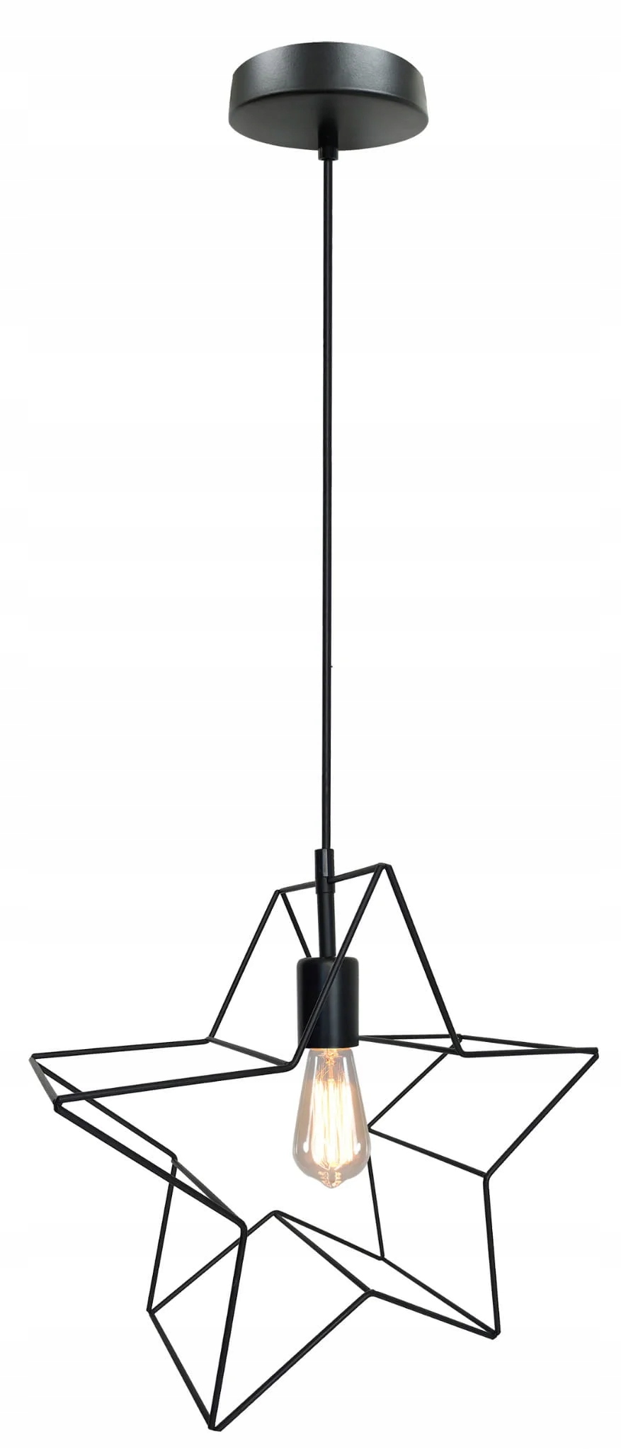 Závěsná lampa černá drátěná hvězda moderní nad stůl Candellux