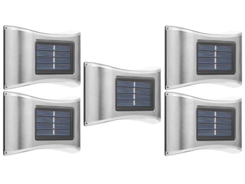 5x Hliníková Venkovní Lampa Solární Nástěnné Svítidlo Nahoru Dolů Soumrakový Senzor