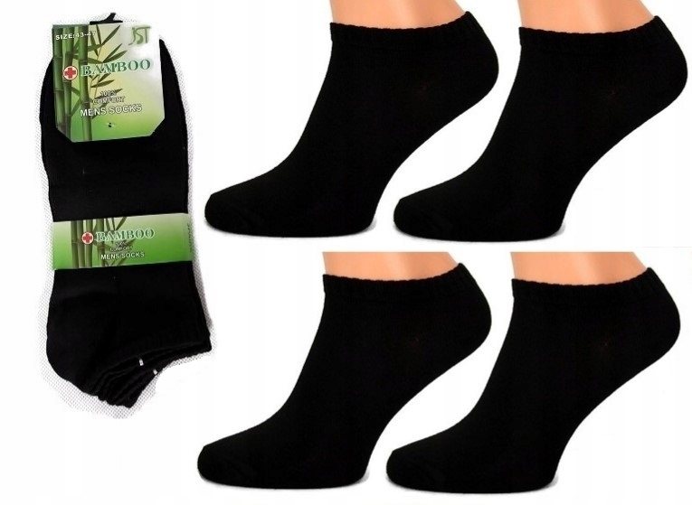 3x SKARPETKI STOPKI MĘSKIE czarne BAMBUS bambusowe 40-43