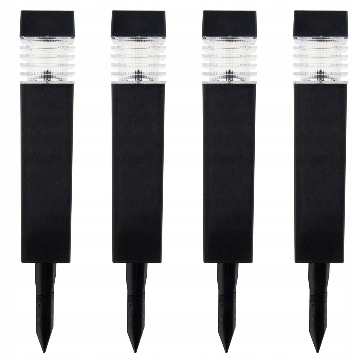 LAMPKI SOLARNE OGRODOWE LED PLASTIK 4SZT/KPL ZESTAW SZPIKULEC CZARNE SOLARY Marka Martom