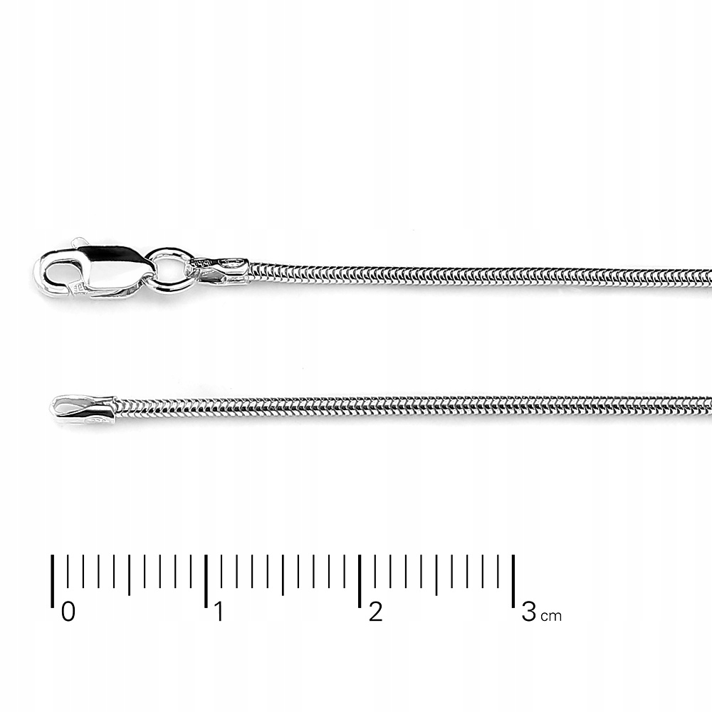

Łańcuszek srebrny Ag 925 żmijka miękka 1,2mm 45cm