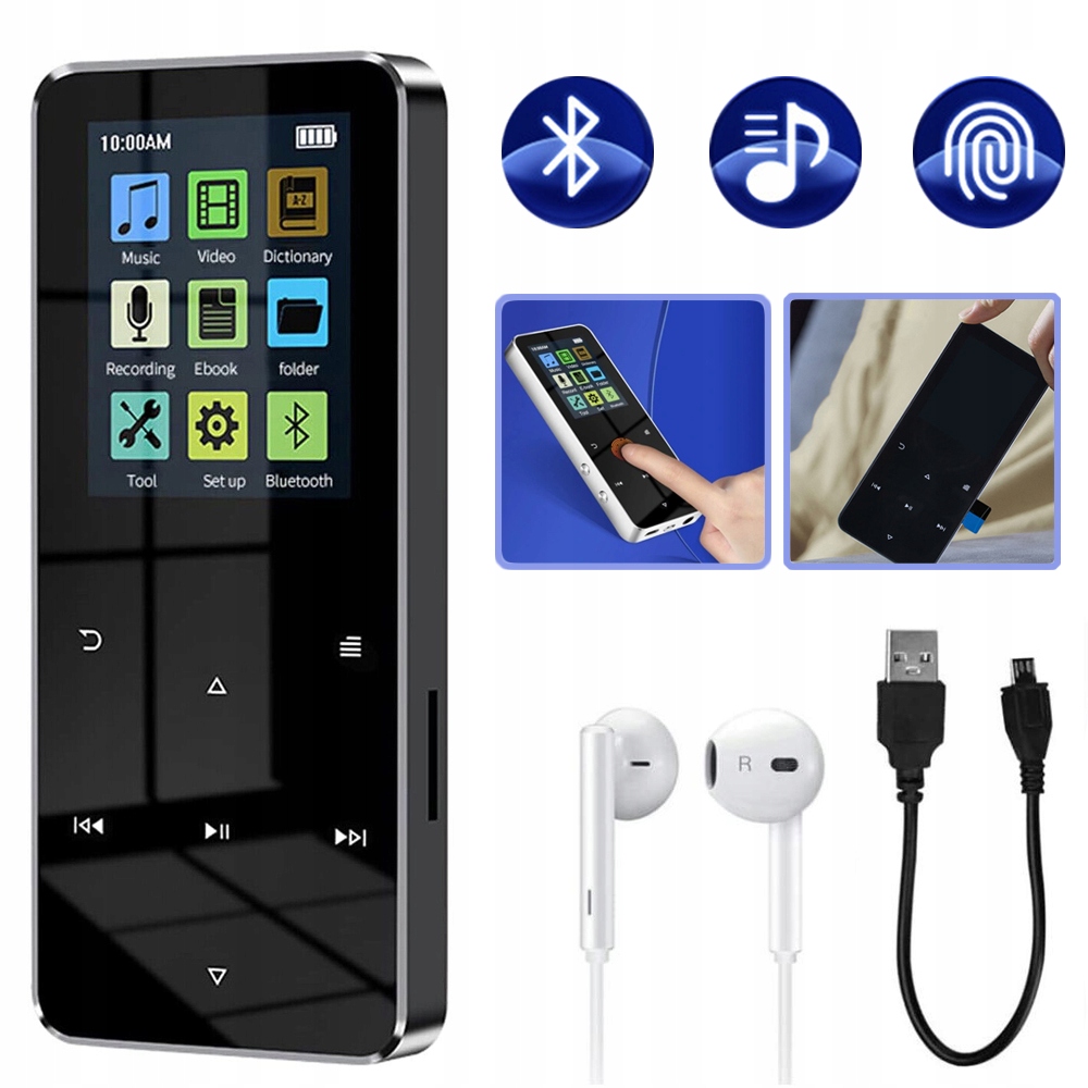 ODTWARZACZ MP3 16 GB, PRZENOŚNY ODTWARZACZ MP3 WALKMAN Z GŁOŚNIKIEM, RADIO