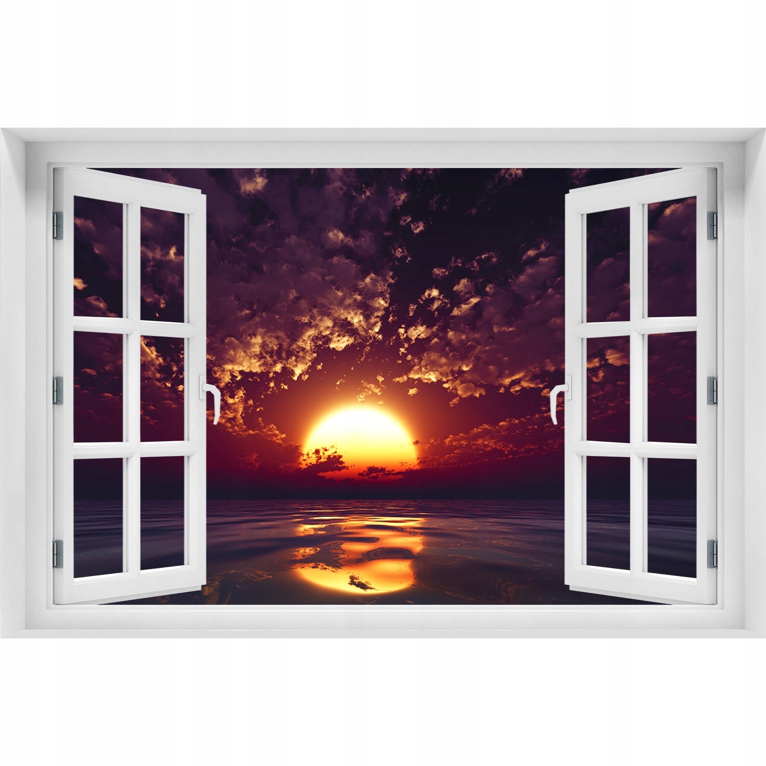 

Naklejka fototapeta Okno 3D Zachód słońca 150x100