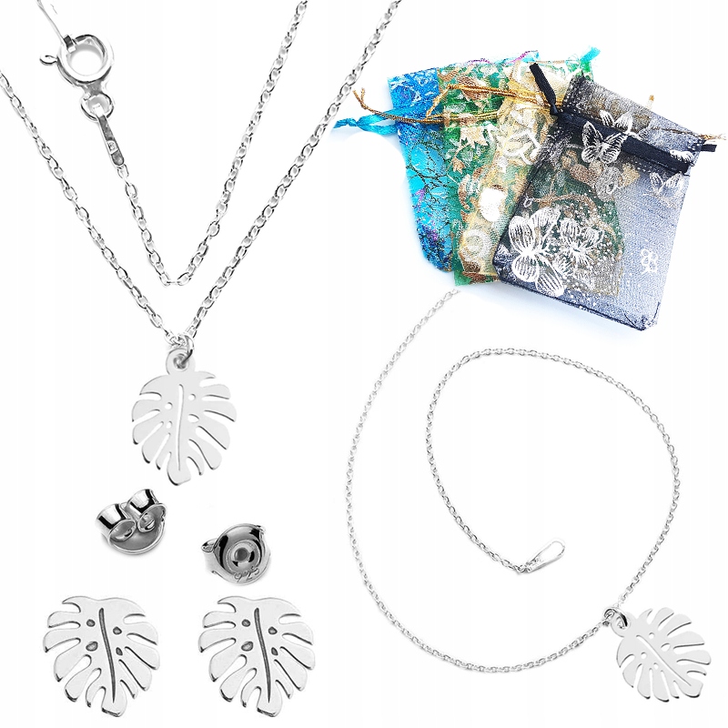 

Wisiorek Liść Monstera + Kol + Brans 925 (kw1126)