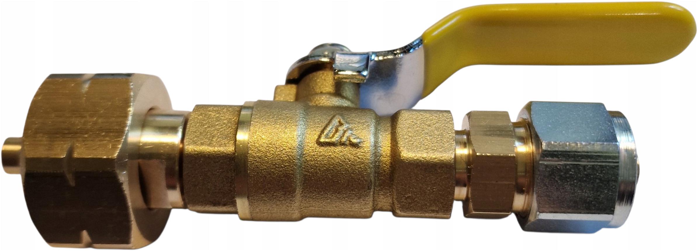 Kulový kohout pro 11 kg plynovou láhev – hadice faro 8 mm