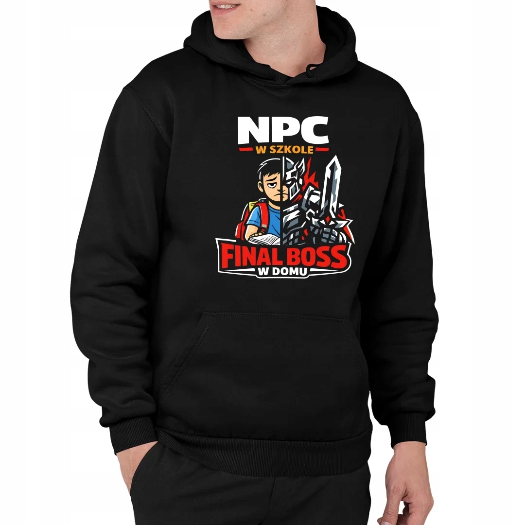 Npc ve škole, final boss doma Pánská Mikina Vtipný Dárek Pro Žáka XXL