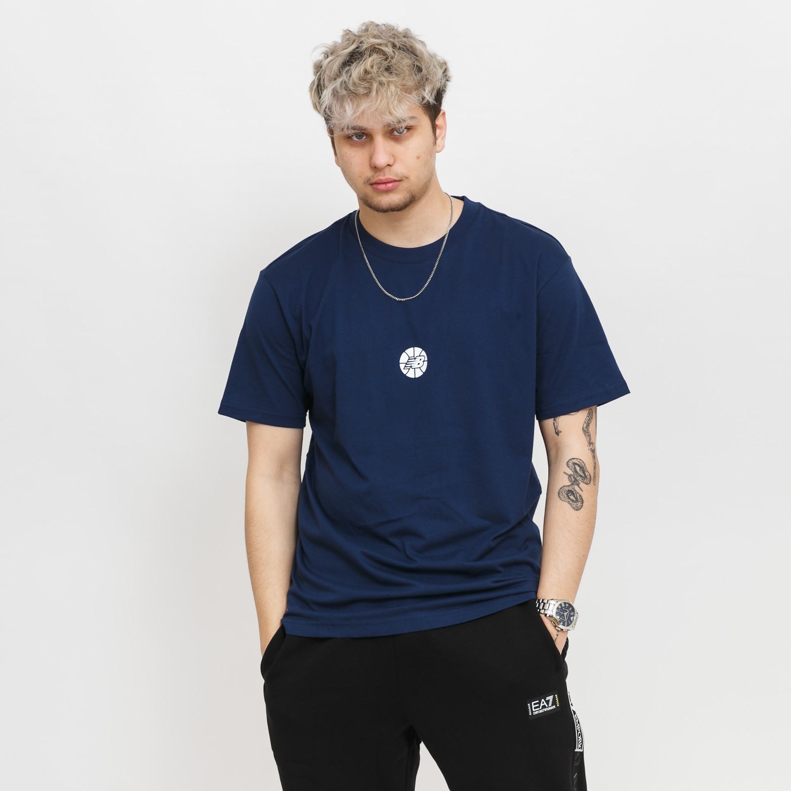 Pánské triko New Balance Top Nb Hoops Essentials Fundamental Nny