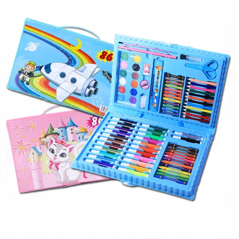 

Zestaw Artystyczny Do Malowania kredki farb 86szt