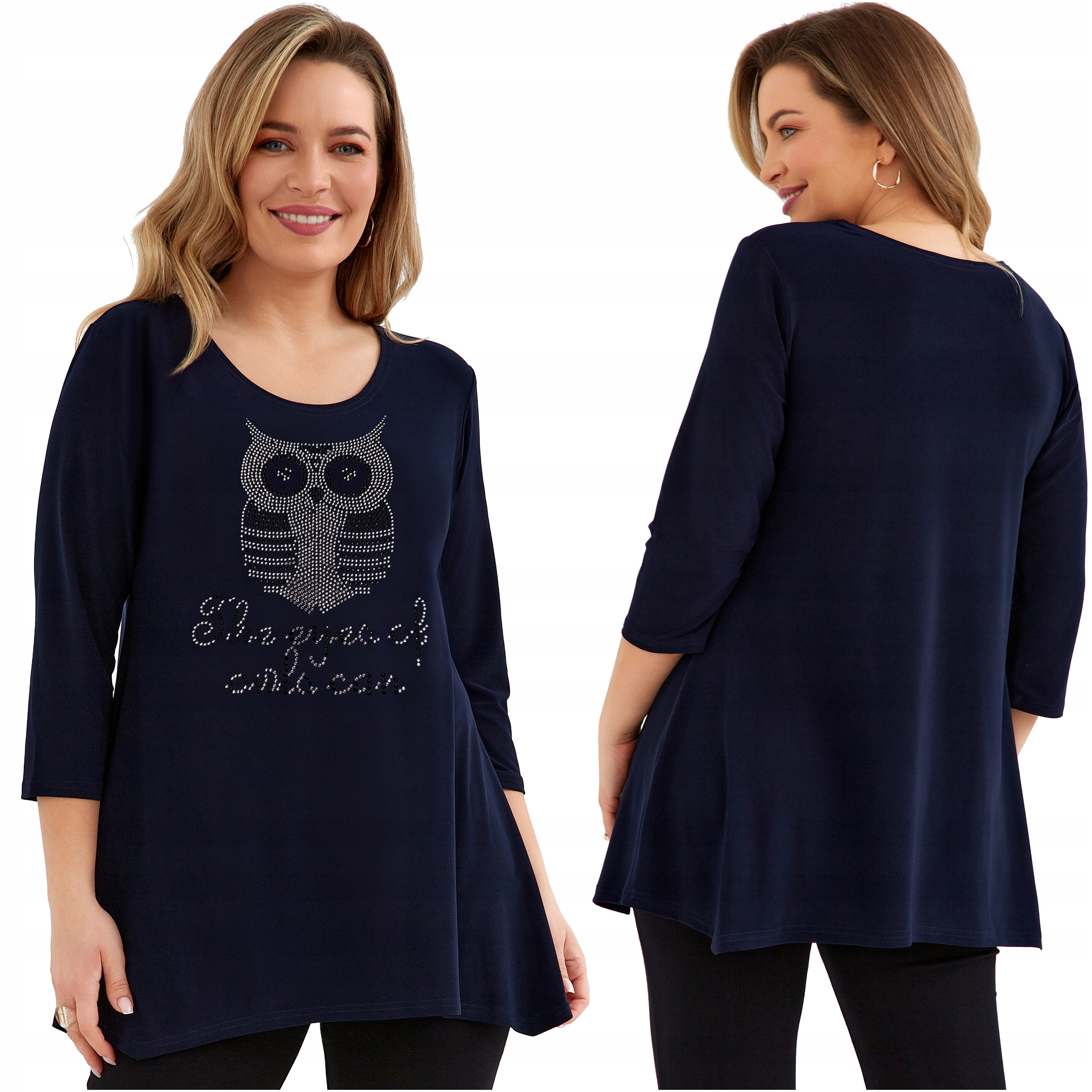 Dámská tunika Velké velikosti Volná Dlouhá Plus Size Polský Výrobce Mikina