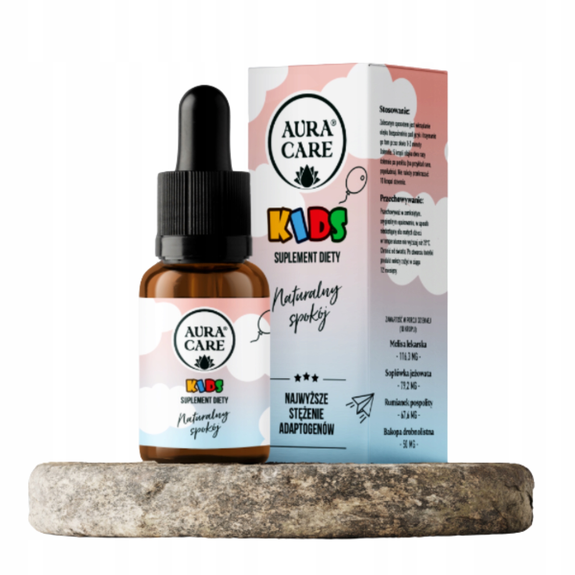 Krople Aura Care Naturalny spokój dla dzieci 15 ml melisa rumianek bakopa