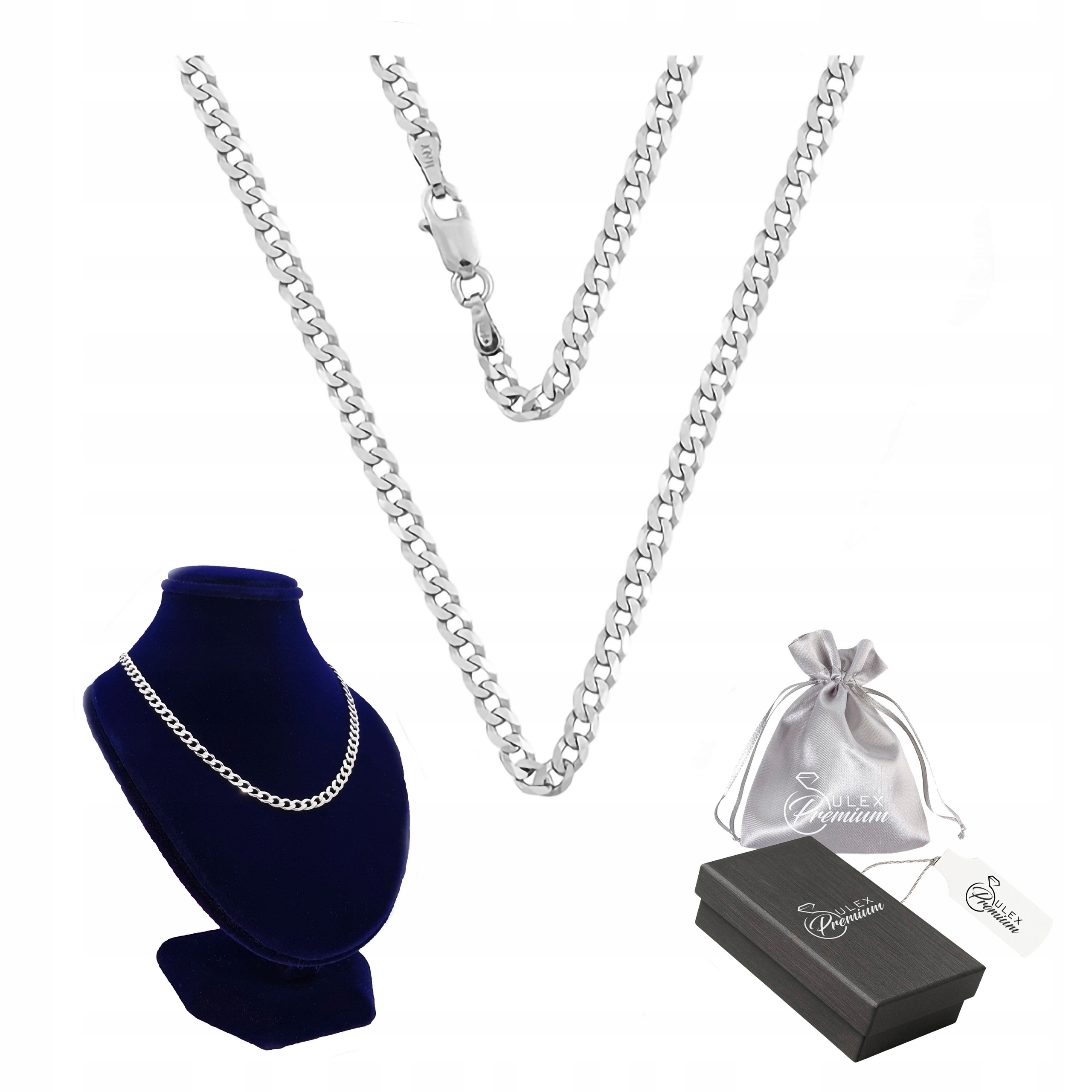 Stříbro Řetízek ryzost 925 Elegantní Pancerka pro ni 60 cm x 4 mm