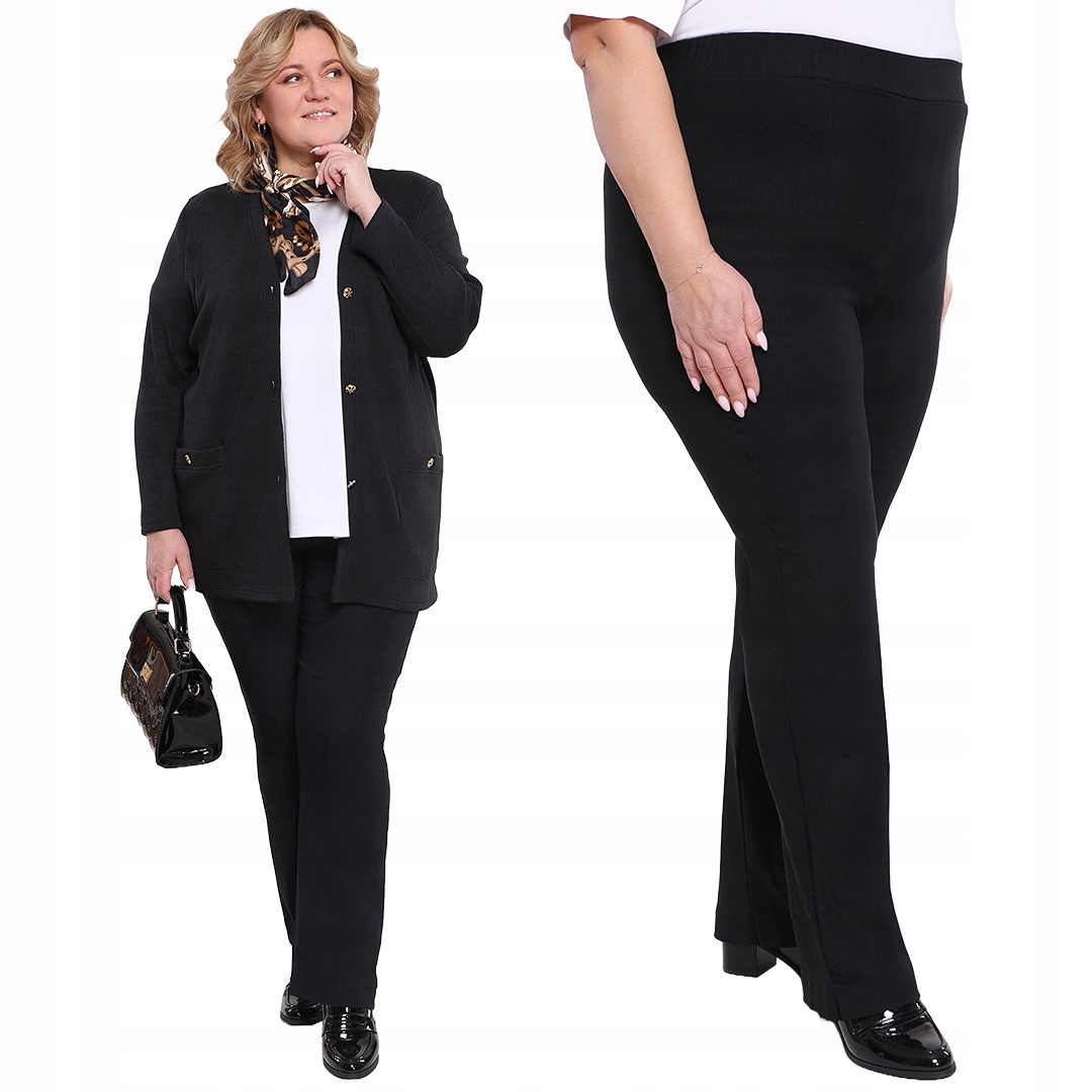 Černé kalhoty s velmi vysokým pasem, velikost 48