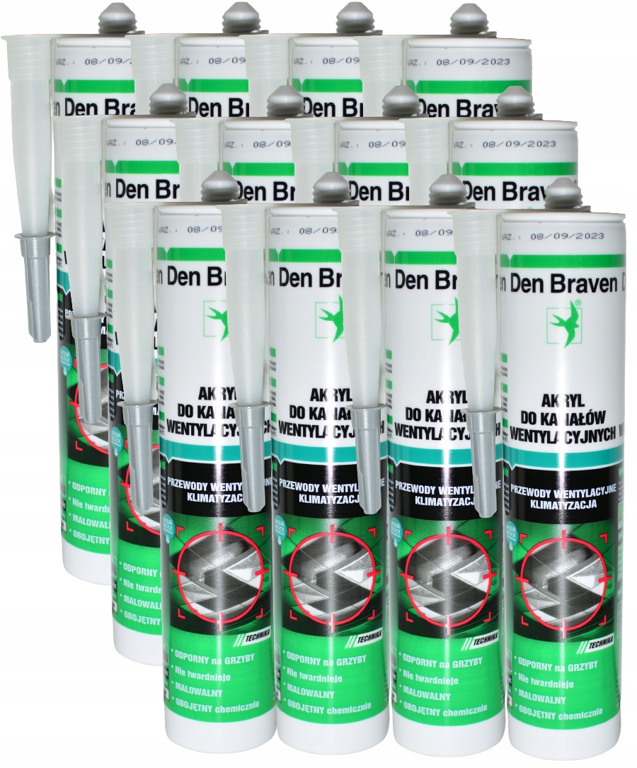 

12X Den Braven Akryl Kit Do Kanałów Wentylacyjnych