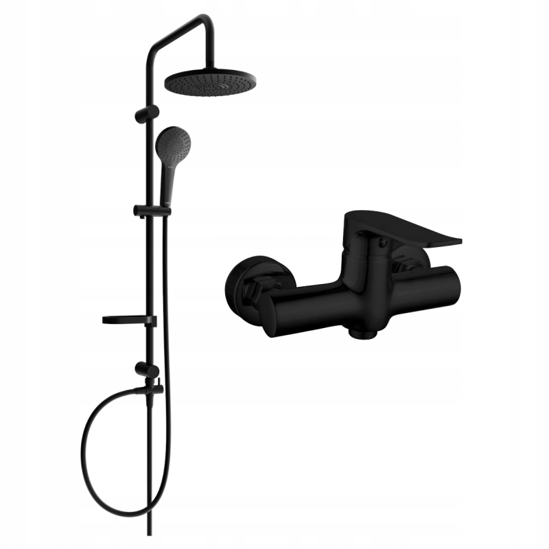 Mexen Erik stenová sprchová súprava s dažďovými tryskami a batériou Pecos