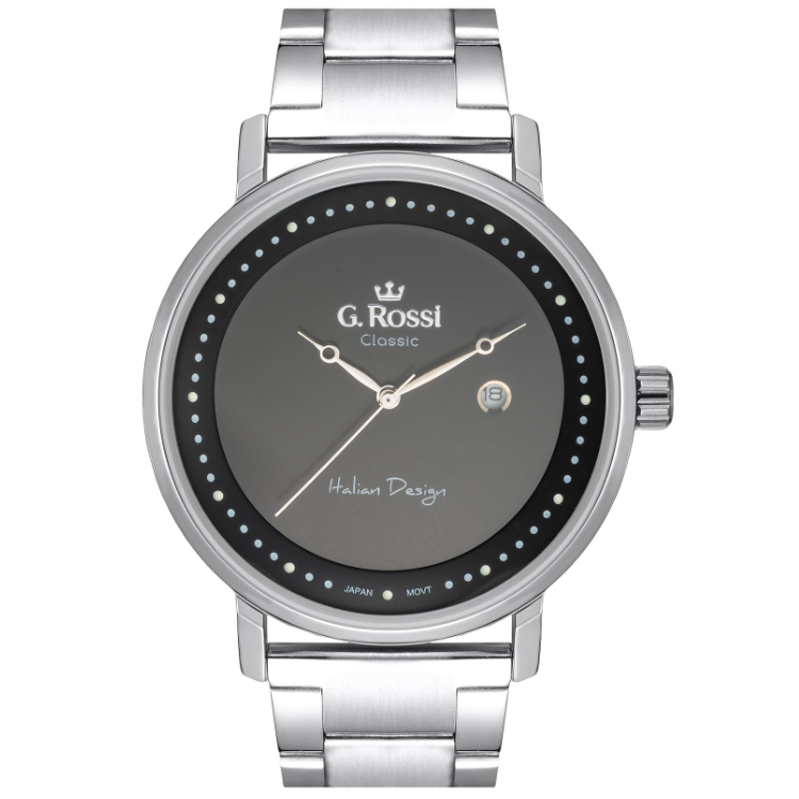 Stříbrný elegantní na náramku s černým ciferníkem ideální jako dárek dámský