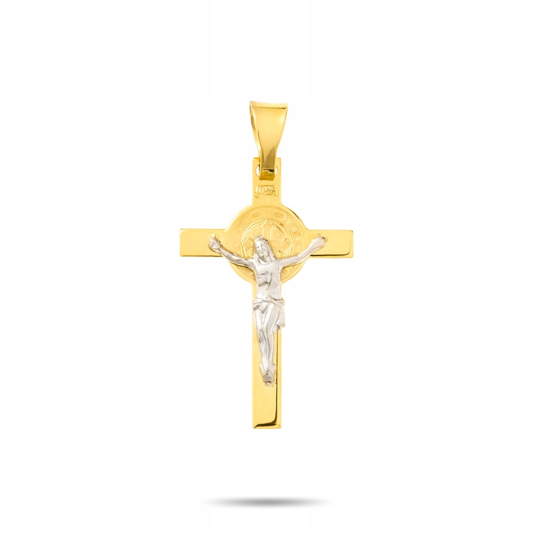 Katolický křížek zlatý přívěsek pr. 585