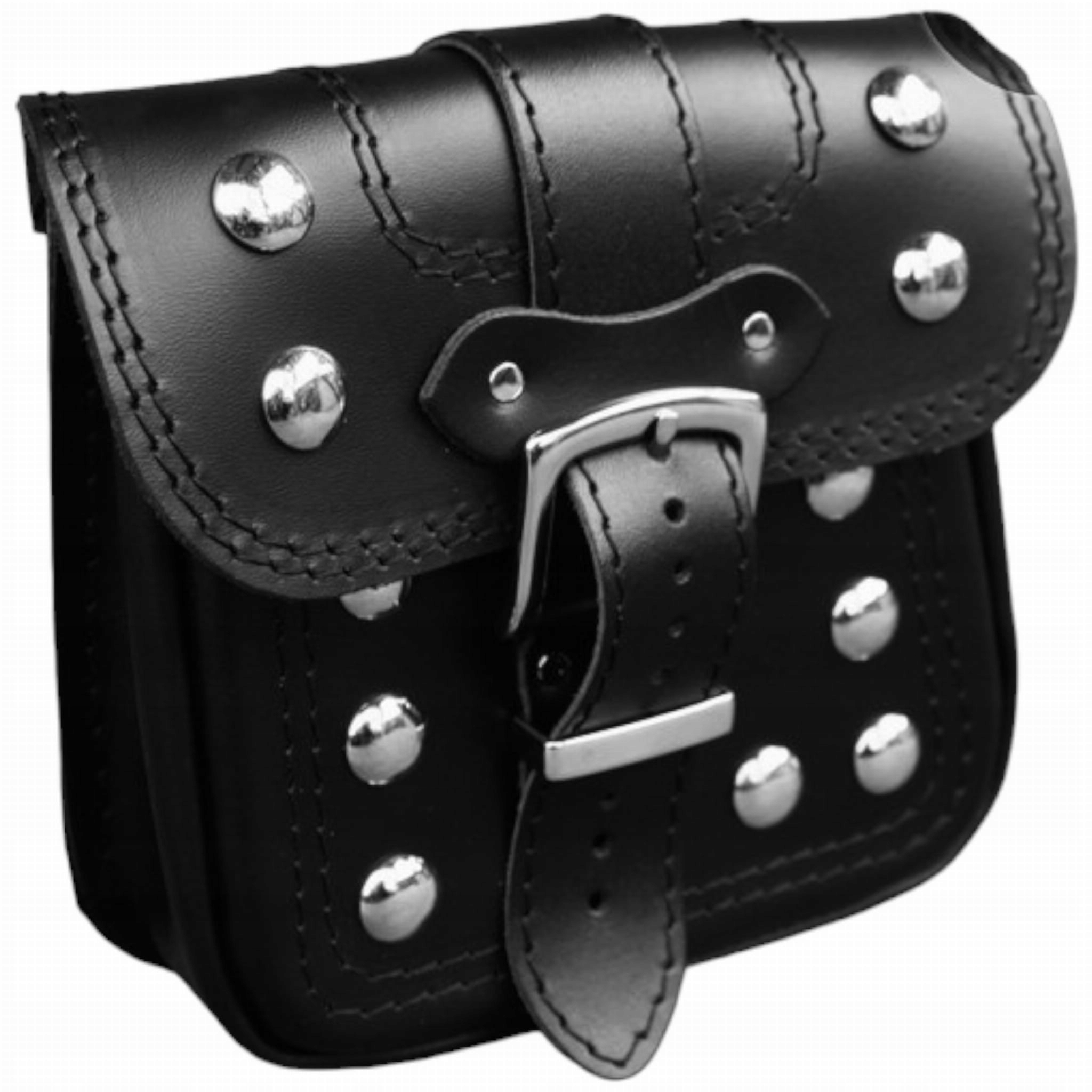 Kožená taška na motocyklový kufr Černá kapsa s cvočky