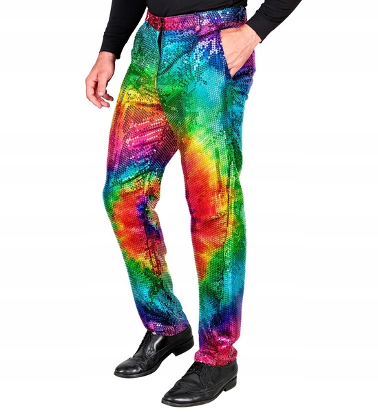 Pánské Flitrované Kalhoty Barevné Tie Dye Na Silvestra Karneval Zábava L