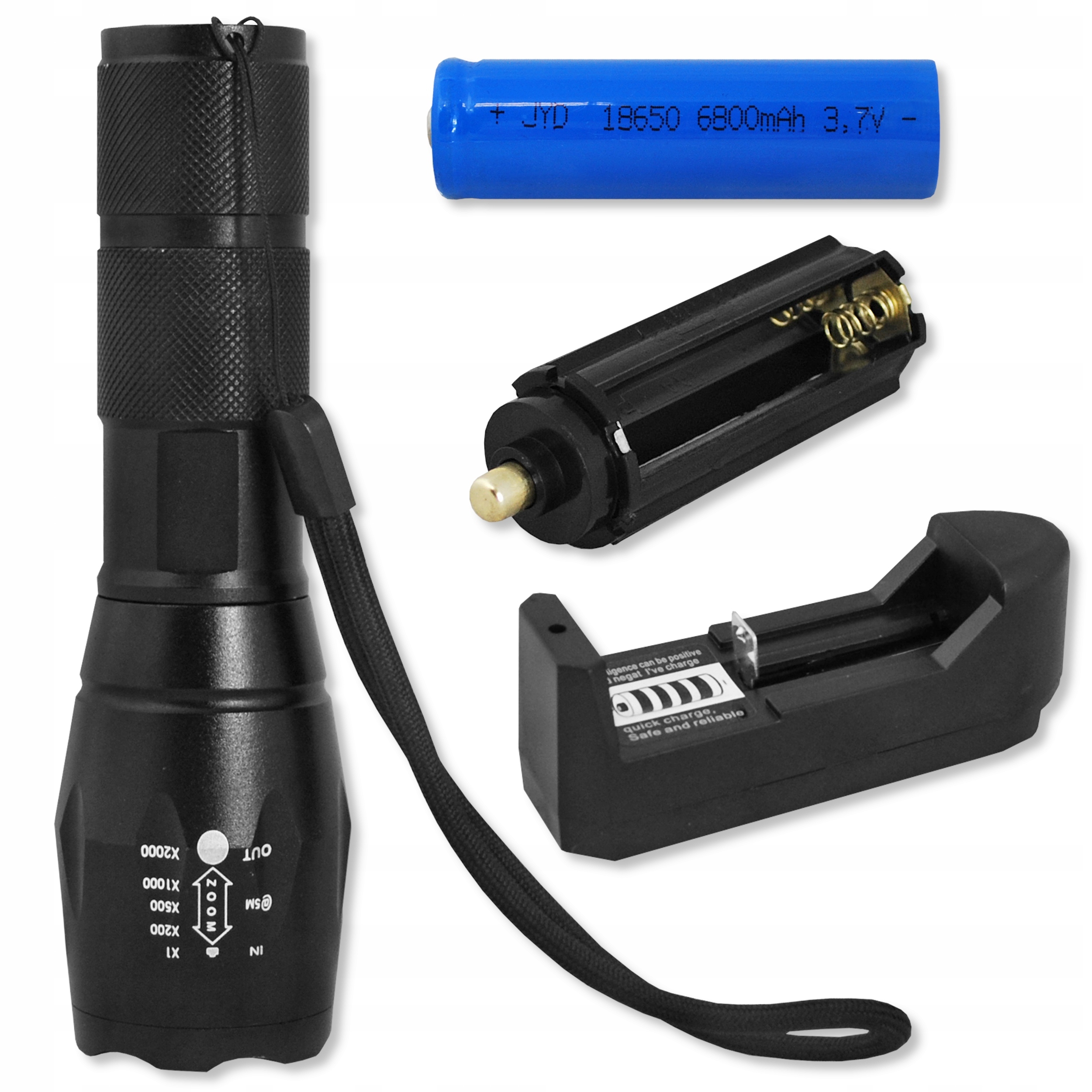 KLASYCZNA MOCNA TAKTYCZNA LATARKA AKUMULATOROWA Marka LTC