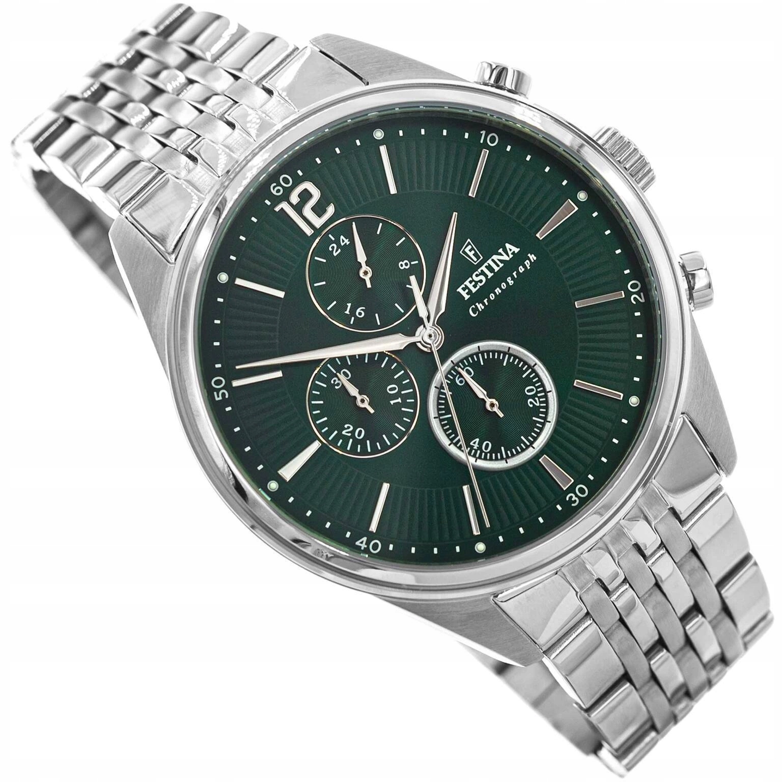 Pánské Hodinky Festina F20285/8 Timeless Chronograph Stříbrné Na Náramku