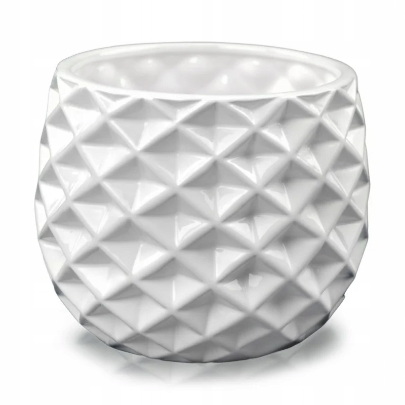 

Doniczka biała geometryczna osłonka 13x15 cm