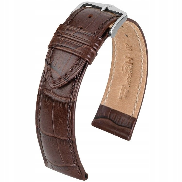 Hnědý kožený opasek 24 mm Hirsch Duke 01028010-2-24 (L)