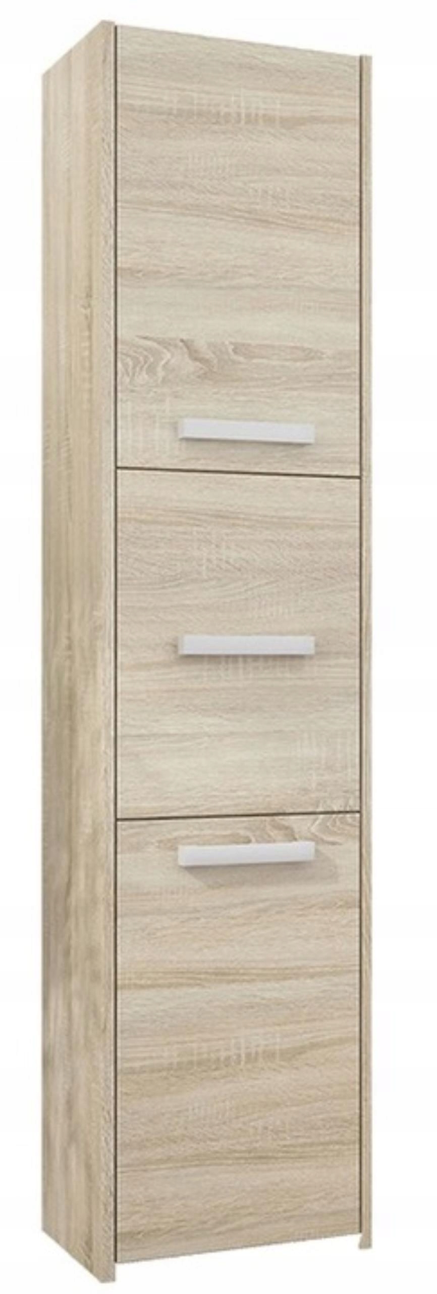 Koupelnová Skříňka Regál Sloupek 30 cm 3 Dveře Sonoma