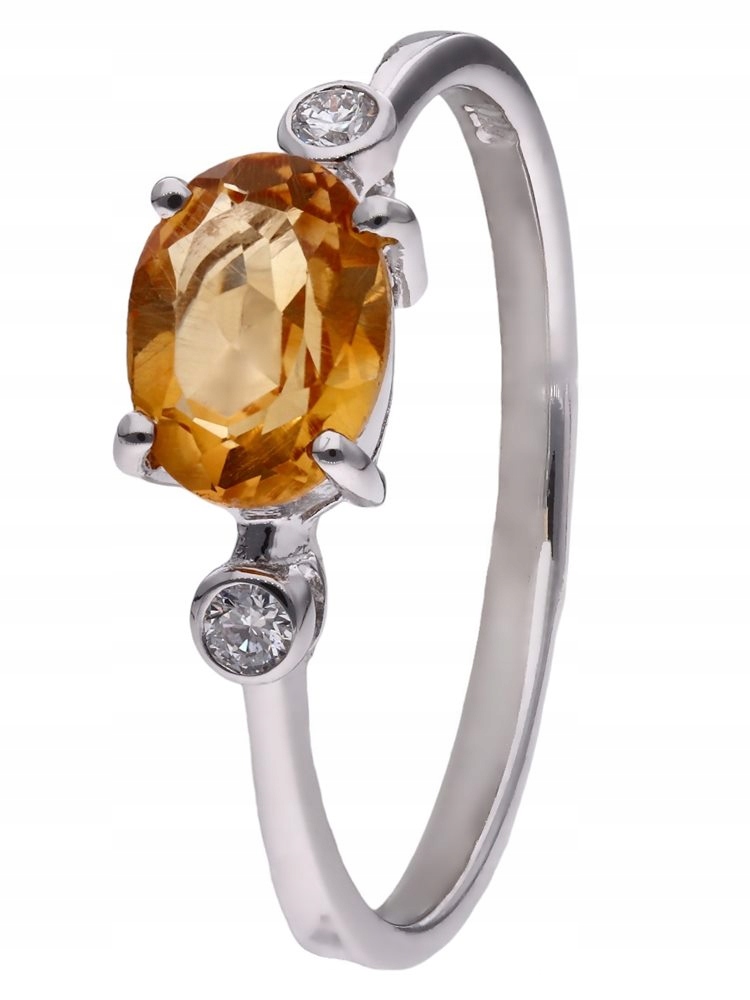 Prstýnek Ag 925 Citron a diamant CVD-3338-R-CI vel. 17